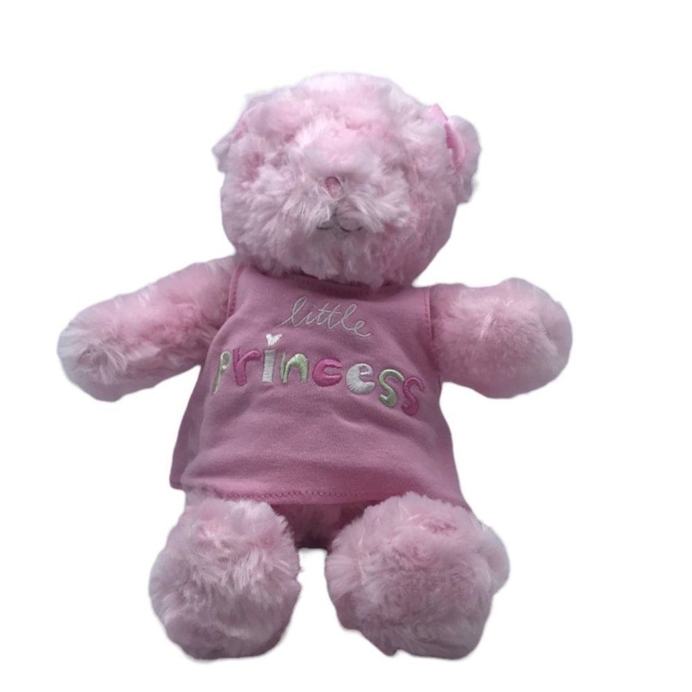 Wishes & Kisses Teddy Bear Plush Pink LITTLE PRINCESS Spell out Sandra Magsamen